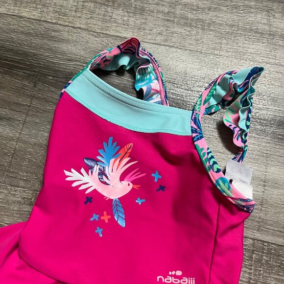 Nabaiji Sleeveless Tank Snap Bottom Swim Suit Onsie Pink Baby Girl Size 0-3 M - Picture 5 of 6